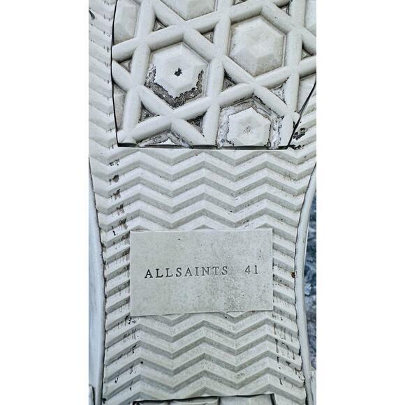 AllSaints Chalk White Leather Sneakers Hi Top Men’s Size 41 Used main image 13